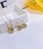 Bông tai Swarovski Bella V Drop, Round Cut, Gold-Tone Plated