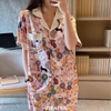 Bộ ngủ lụa áo cộc quần dài Jieainains 4 mẫu cho nữ