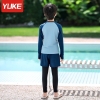 Bộ bơi dài tay Yuke bé trai quần 2 lớp phối XANH