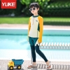 Bộ bơi dài tay Yuke bé trai quần 2 lớp phối VÀNG XANH