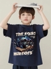 Bộ The Road Warriors áo cotton cộc tay xanh Navy quần jean túi hộp