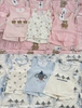 Set 3 bộ cotton sát nách màu xanh, hồng H2.Studio