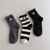 Set 3 đôi tất Mickey đen, xám, kẻ
