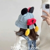 Mũ vành denim Mickey 2 màu xanh nhạt, xanh đậm