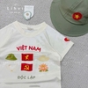Set 3 món tone be xanh rêu Việt Nam độc lập kèm mũ cho bé trai và bé gái
