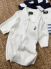 Áo len Polo Who.A.U cộc tay thêu gấu 4 màu trắng, navy, kẻ ngang