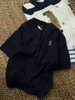 Áo len Polo Who.A.U cộc tay thêu gấu 4 màu trắng, navy, kẻ ngang