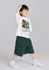 Bộ cotton Dragon Ball NABI cộc tay áo trắng quần short xanh lá