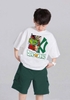 Bộ cotton Dragon Ball NABI cộc tay áo trắng quần short xanh lá