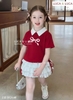 Bộ áo đỏ nơ chân váy trắng Luca Luca