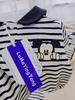 Body cotton Mickey cổ thủy thủ kẻ ngang đen trắng