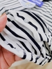 Body cotton Mickey cổ thủy thủ kẻ ngang đen trắng