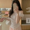 Áo thun lệch vai WG.WE 2 màu trắng, nâu