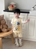 Set 2 bộ cộc tay Zootopia tay phối màu cam, be cho bé