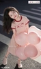 Váy cotton thô cộc tay Dream Come True Luca&Luca hồng viền đỏ