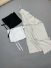 Quần suông dài H's LINEN thắt dây cạp cao 3 màu đen, trắng, be