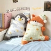 Gối ôm, tựa lưng động vật 5 mẫu Chim cánh cụt, Cừu trắng, Mèo đen, Cáo cam, Heo hồng