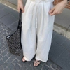 Quần đũi linen suông dài Massimo Dutti cạp chun 2 màu đen, trắng