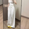 Quần đũi linen suông dài Massimo Dutti cạp chun 2 màu đen, trắng