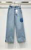 Quần jean suông denim phối dáng dài Zara curve leg cho nữ