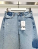Quần jean suông denim phối dáng dài Zara curve leg cho nữ