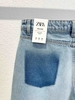 Quần jean suông denim phối dáng dài Zara curve leg cho nữ