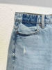 Quần jean suông denim phối dáng dài Zara curve leg cho nữ