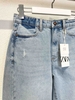 Quần jean suông denim phối dáng dài Zara curve leg cho nữ
