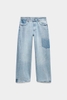 Quần jean suông denim phối dáng dài Zara curve leg cho nữ