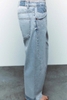 Quần jean suông denim phối dáng dài Zara curve leg cho nữ