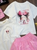 Áo phông Size 8-14Y in hình cô gái Win-Win cộc tay 3 màu đen, trắng, hồng