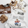 Áo nỉ 2 da Super Stars 2 màu nâu và trắng BCD KIDS