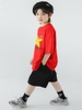 Bộ cotton BÉ TRAI Elaine cộc tay áo cờ đỏ sao vàng Tự hào Việt Nam mix QUẦN kaki đen