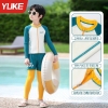 Bộ bơi áo KHOÁC KÉO KHOÁ dài tay Yuke You are great bé trai quần 2 lớp phối XANH VÀNG