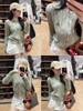 Áo cardigan len AIMÉE cổ tròn vặn thừng hoạ tiết gấu 5 màu