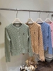 Áo cardigan len AIMÉE cổ tròn vặn thừng hoạ tiết gấu 5 màu