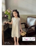 Váy sát nách ren trắng nơ lưng Anni Kids dáng suông
