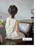 Váy sát nách ren trắng nơ lưng Anni Kids dáng suông