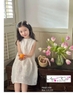 Váy sát nách ren trắng nơ lưng Anni Kids dáng suông