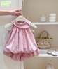 Bộ áo sát nách TÍM HỒNG mix quần chân váy bí Mia Kids