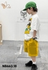 Bộ cộc tay Snoopy Play Game Nabi áo TRẮNG quần short vàng