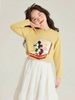 Bộ áo cotton dài tay Mickey vàng chân váy trắng hãng Elaine