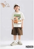 Bộ cộc tay Capybara Kissimmee Nabi áo trắng quần short nâu