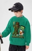 Bộ nỉ dài tay Minecraft Elaine áo xanh quần jogger đen
