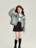 Bộ cotton Hello Kitty Elaine áo dài tay trắng chân váy kaki đen