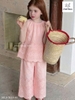 Bộ Melisa thô ren thêu hoa áo sát nách quần dài 4 màu hồng, kem, xanh, vàng