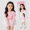 Áo cotton dài tay loang hồng thêu trái tim hãng Hone baby