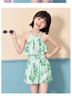 Váy bơi Yuke 2 dây xanh hoa tím cho bé gái
