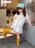 Bộ áo trắng thêu chữ kèm chân váy ren thô Luca&Luca