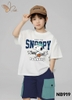 Bộ cotton Nabi áo Snoopy Peanuts trắng quần short kaki xanh navy bé trai